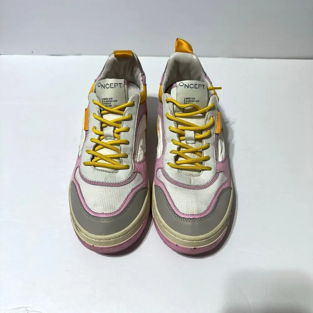 ONCEPT Porto Sneakers White Orchid Pink Leather W Size 11.5 Mod 031 Playoff S24